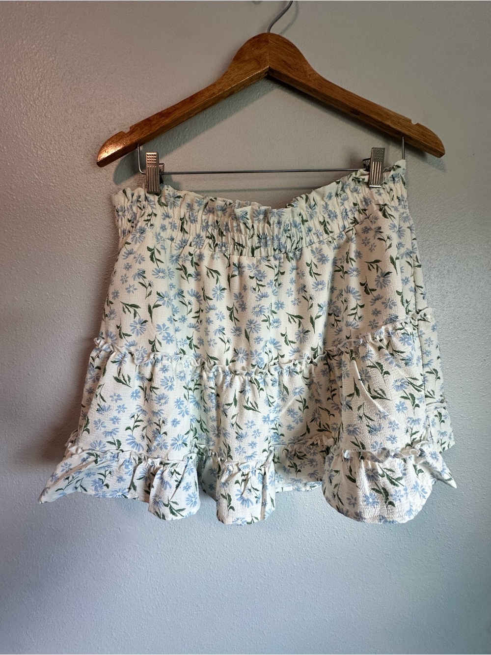 Floral Mini Skirt by Altar’d State Smocked Ruffle Mini